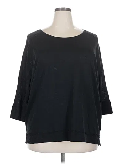 Pre-owned Caslon 3/4 Sleeve T-shirt In Black