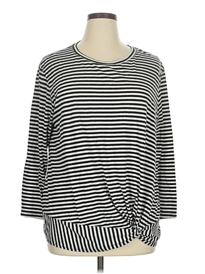 Pre-owned Caslon 3/4 Sleeve T-shirt In Black
