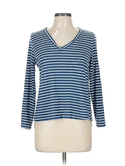 Pre-owned Caslon 3/4 Sleeve T-shirt In Blue