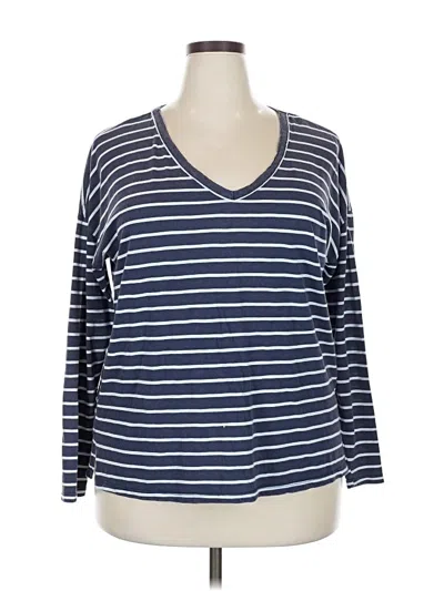 Pre-owned Caslon 3/4 Sleeve T-shirt In Blue