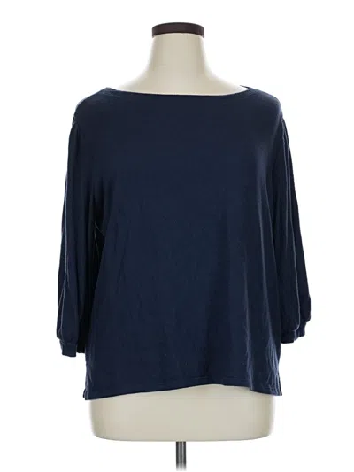 Pre-owned Caslon 3/4 Sleeve T-shirt In Blue