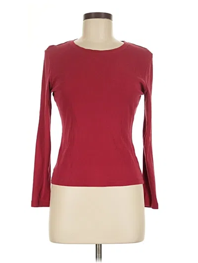 Pre-owned Caslon 3/4 Sleeve T-shirt In Burgundy