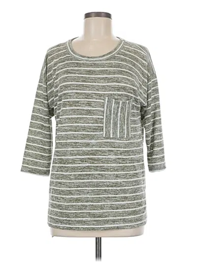 Pre-owned Caslon 3/4 Sleeve T-shirt In Gray