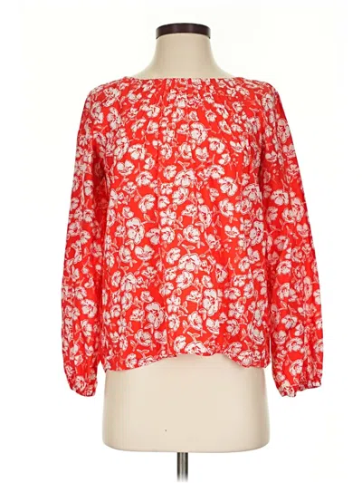 Pre-owned Caslon 3/4 Sleeve T-shirt In Red