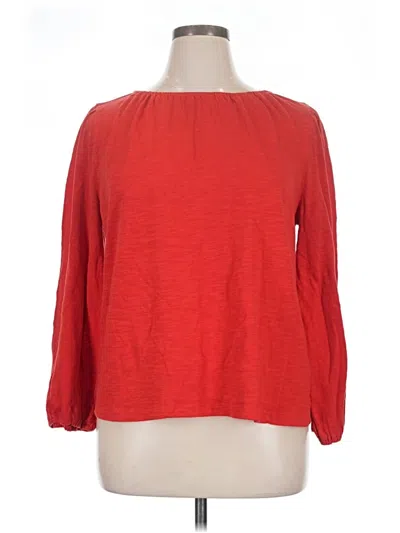 Pre-owned Caslon 3/4 Sleeve T-shirt In Red