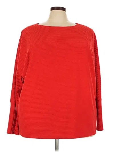 Pre-owned Caslon 3/4 Sleeve T-shirt In Red