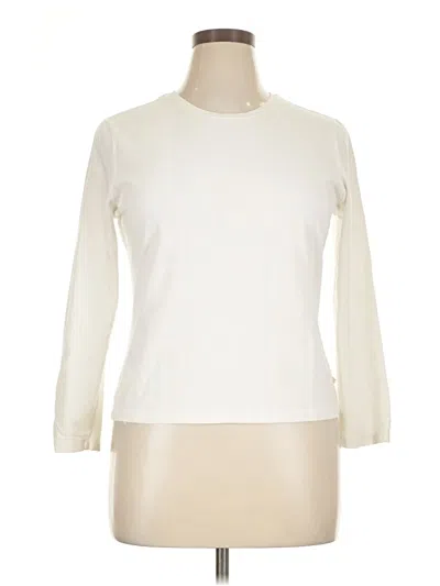 Pre-owned Caslon 3/4 Sleeve T-shirt In White