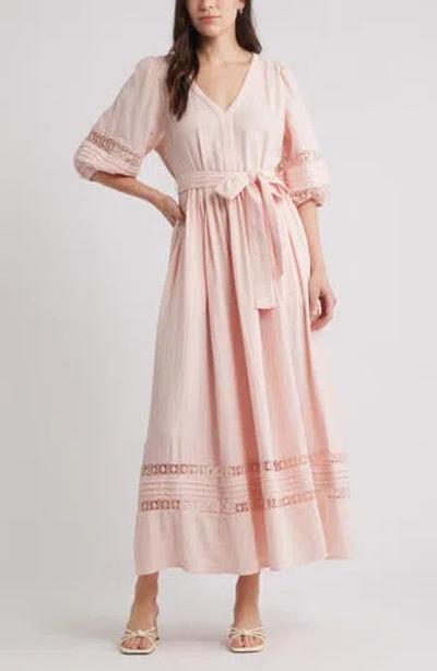 Caslon ® Belted Cotton Maxi Dress In Pink