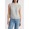 Caslon ® Cable Knit Pima Cotton Sweater Vest In Grey Heather