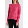 Caslon ® Cable Stitch Crewneck Sweater In Pink