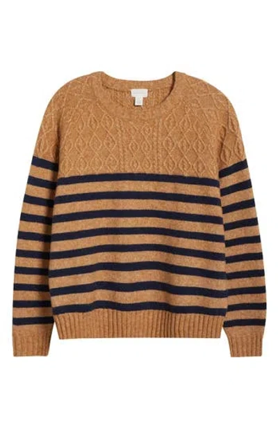 Caslon ® Cable Stripe Sweater In Multi