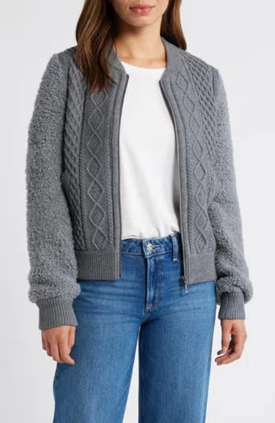 Caslon ® Cable Zip-up Bomber Cardigan