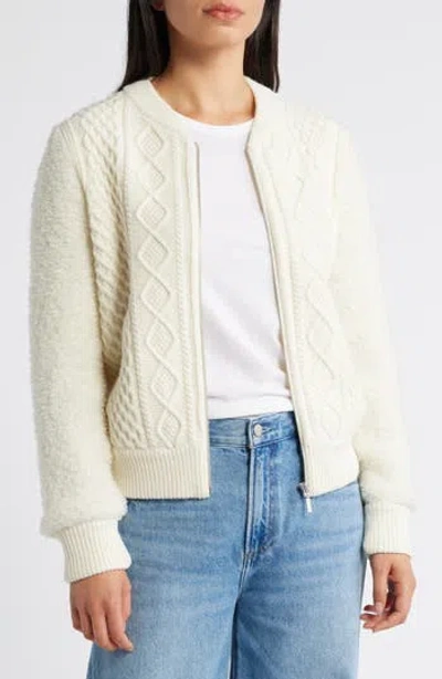 Caslon ® Cable Zip-up Bomber Cardigan