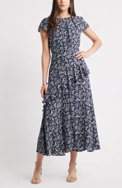 Caslon ® Cap Sleeve Ruffle Dress In Multi