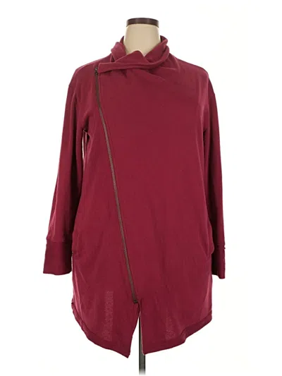 Pre-owned Caslon Cardigan Sweater In Burgundy