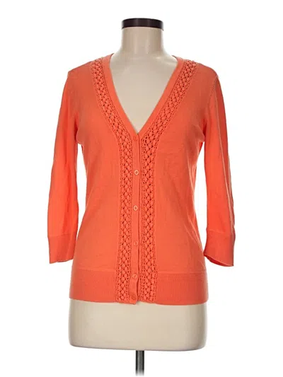 Pre-owned Caslon Cardigan Sweater In Orange