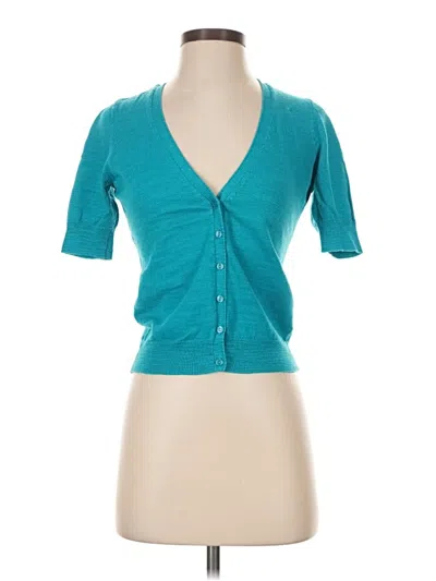 Pre-owned Caslon Cardigan Sweater In Teal