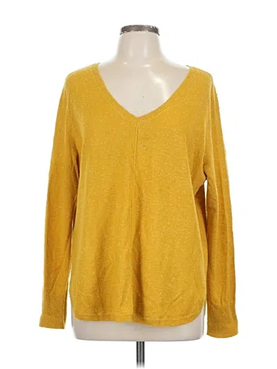 Pre-owned Caslon Cardigan Sweater In Yellow