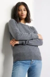 Caslon ® Cashmere Crewneck Sweater In Grey Dark Heather