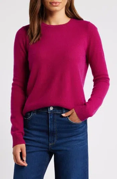 Caslon ® Cashmere Crewneck Sweater In Pink Plumier