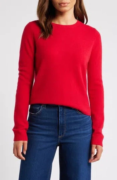 Caslon ® Cashmere Crewneck Sweater In Red Lychee
