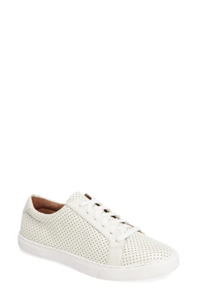 Caslon Cassie Perforated Sneaker In White Leather