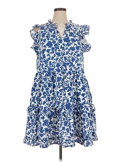 Pre-owned Caslon Casual Dress In Blue