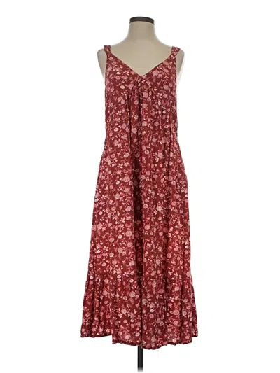 Pre-owned Caslon Casual Dress In Burgundy