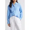 Caslon Casual Gauze Button-up Shirt In Blue Cornflower