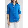 Caslon Casual Gauze Button-up Shirt In Blue Marmara