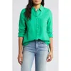 Caslon Casual Gauze Button-up Shirt In Green Bright