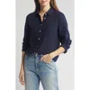 Caslon Casual Gauze Button-up Shirt In Navy Blazer