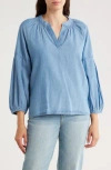 Caslon ® Chambray Popover Top In Blue