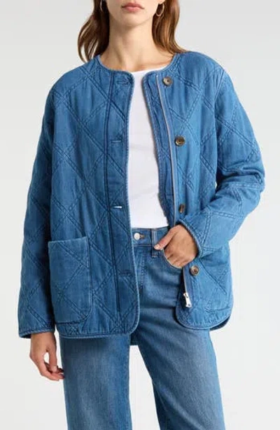 Caslon ® Chambray Quilted Jacket In Blue