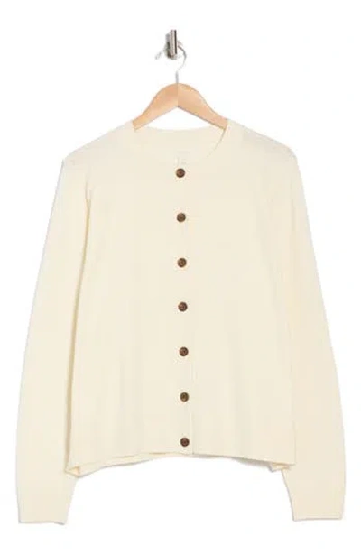 Caslon ® Classic Crewneck Cardigan In Ivory Pristine