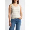 Caslon ® Classic Sleeveless Sweater In Beige Pumice- Ivory Stripe