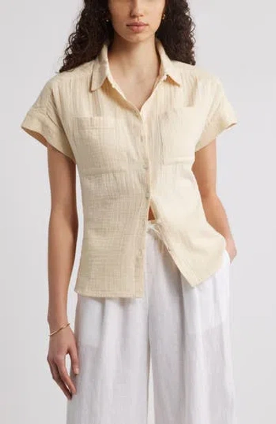 Caslon ® Cotton Gauze Button-up Shirt In Neutral