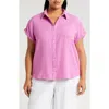 Caslon ® Cotton Gauze Camp Shirt In Pink Rosebud