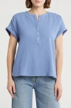 Caslon ® Cotton Gauze Henley Top