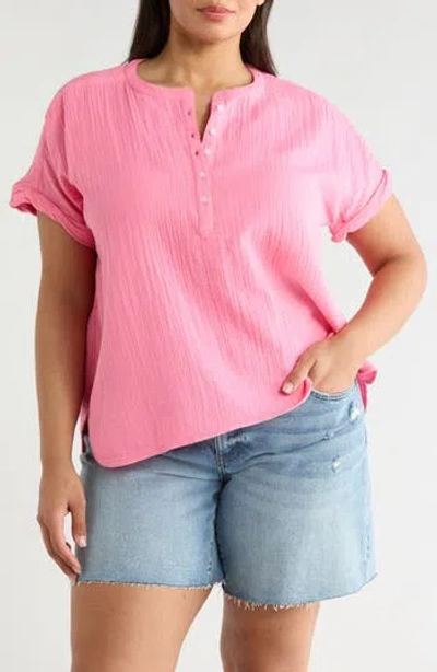 Caslon ® Cotton Gauze Popover Top In Pink