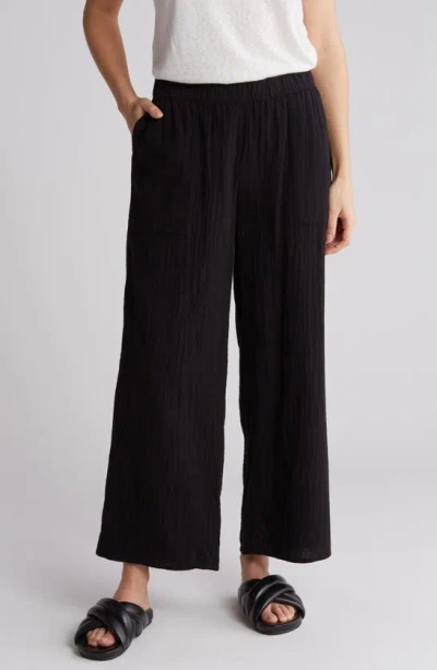 Caslon Cotton Gauze Pull-on Pants In Black