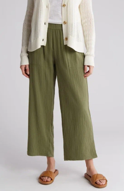 Caslon Cotton Gauze Pull-on Pants In Green Sorrel