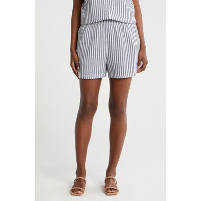 Caslon ® Cotton Gauze Shorts In Navy- White Brianne Stripe