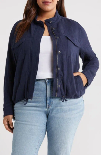 Caslon Cotton Gauze Utility Jacket In Navy Blazer