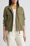 Caslon ® Cotton Gauze Utility Jacket In Olive Burnt