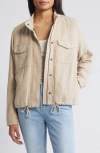 Caslon ® Cotton Gauze Utility Jacket In Tan Oxford