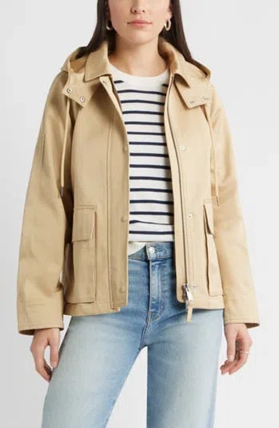 Caslon ® Cotton Parka With Removable Hood In Brown
