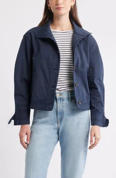 Caslon ® Cotton Stretch Twill Swing Jacket In Blue