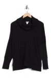 Caslon ® Cowl Neck Long Sleeve Tunic Top In Black