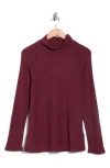 Caslon ® Cozy Cowl Neck Long Sleeve Waffle Knit Top In Burgundy